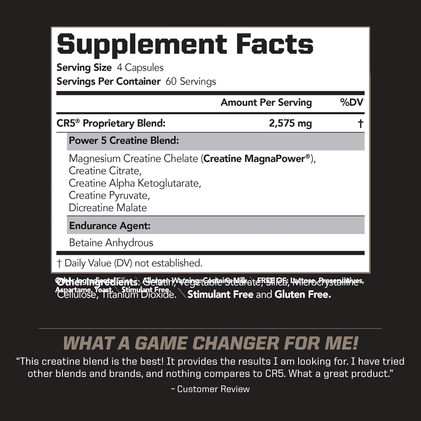 Powerful PMD Sports CR5 Creatine Complex Capsules - Enhance Recovery, Reduce Soreness, Build Lean Muscle Mass - 5 Blend Creatine Formula for Strength, Endurance (240 Caps)