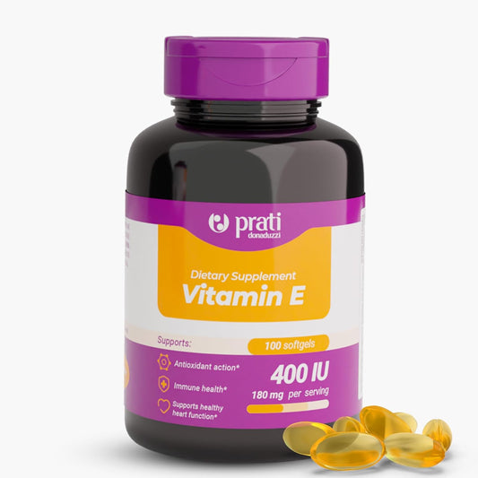 Prati Donaduzzi Vitamin E Soft Gel Capsules - 400 IU - Antioxidant Support for Skin, Hair & Cell Health - Non-GMO, Gluten-Free - Promotes Healthy Aging & Immune Function - Adults & Seniors