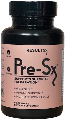 Pre-Sx Surgical Multivitamin with Iron for BBL, Tummy Tuck, Breast, Lipo, Nail & Hair, Skin Care - 60 Capsules