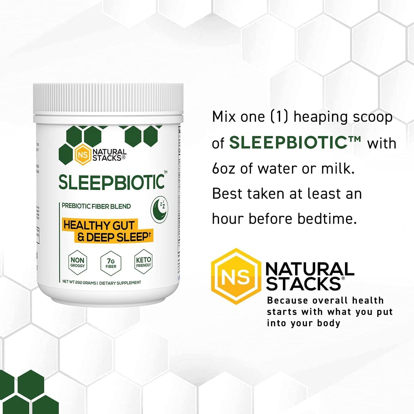 Prebiotic Fiber Powder with German Chamomile & Green Banana Flour for Healthy Gut - 292g [20 Servings]