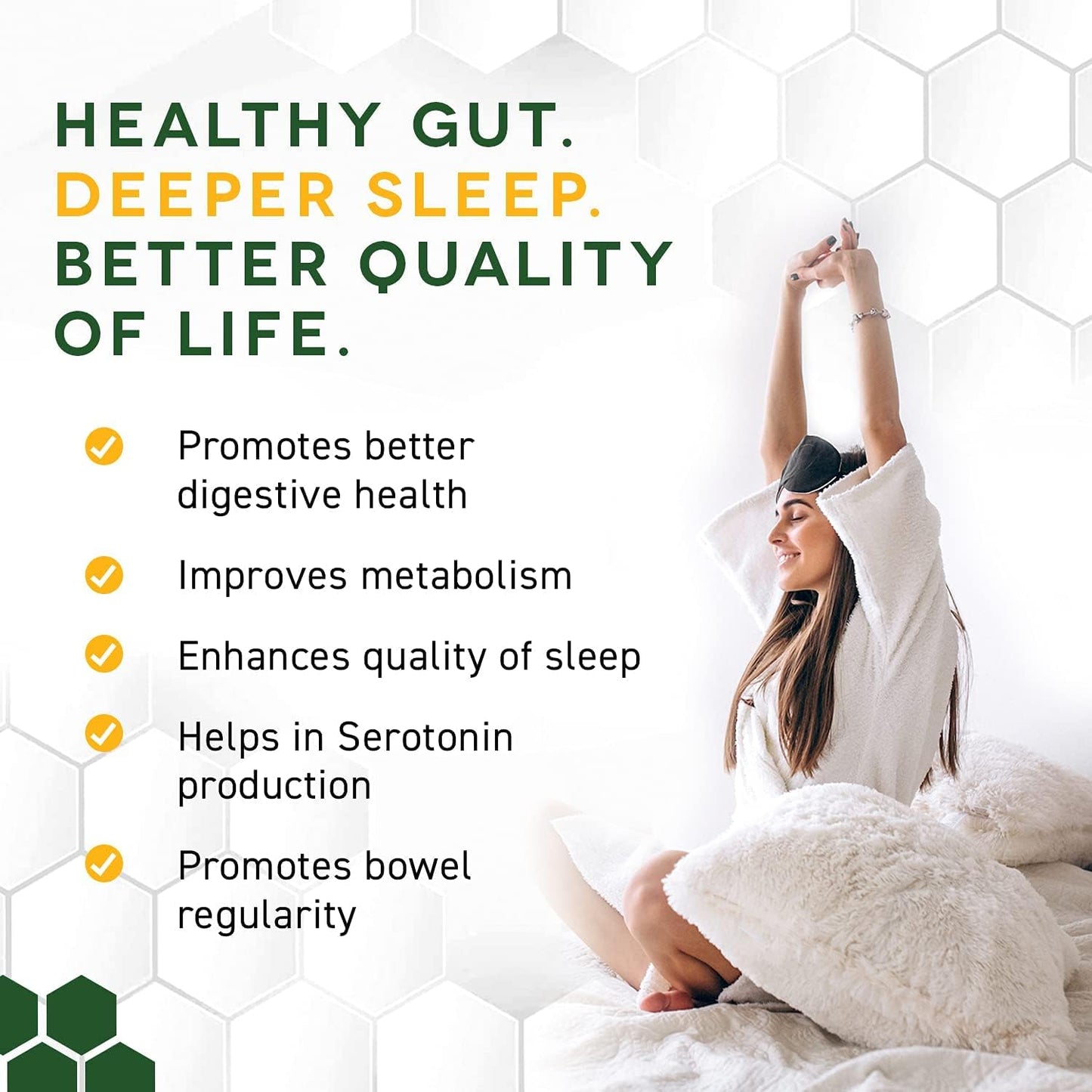 Prebiotic Fiber Powder with German Chamomile & Green Banana Flour for Healthy Gut - 292g [20 Servings]