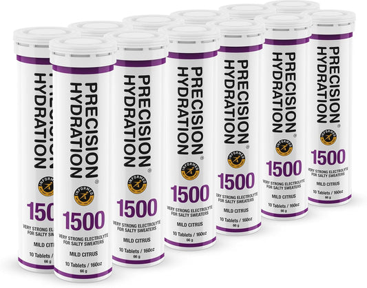 Precision Hydration Electrolyte Drink Tablets - Multi Strength Effervescent Hydration - Prevents Cramps - Low Cal, Gluten Free, Vegan Friendly - 12 Tubes, 1500mg/L