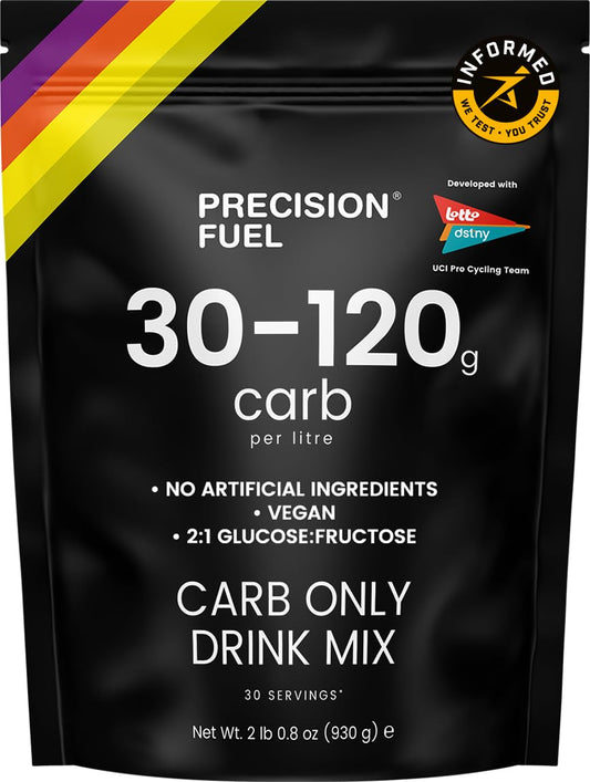 Precision Hydration PF Carb Only Drink Mix - High Carb Powder for Energy, Vegan - 120g Carbs/Liter - Citrus Flavor - 30 Servings