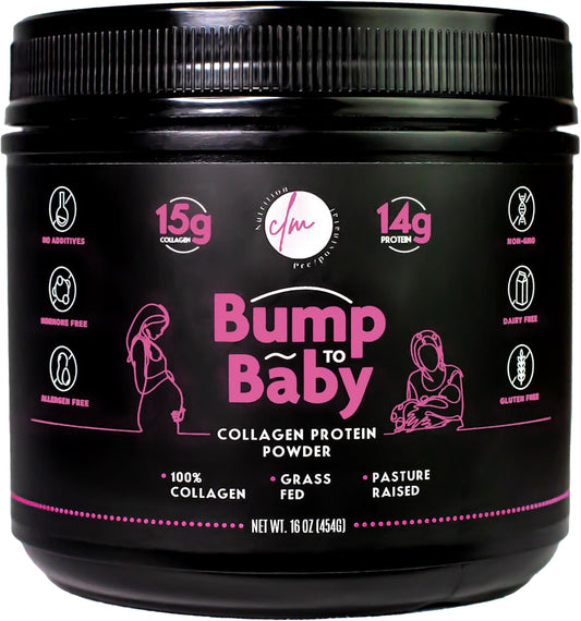 Pregnancy & Postpartum Protein Powder for Women, Grassfed Collagen, Non-GMO, Dairy-Free, Gluten-Free - 16 Oz