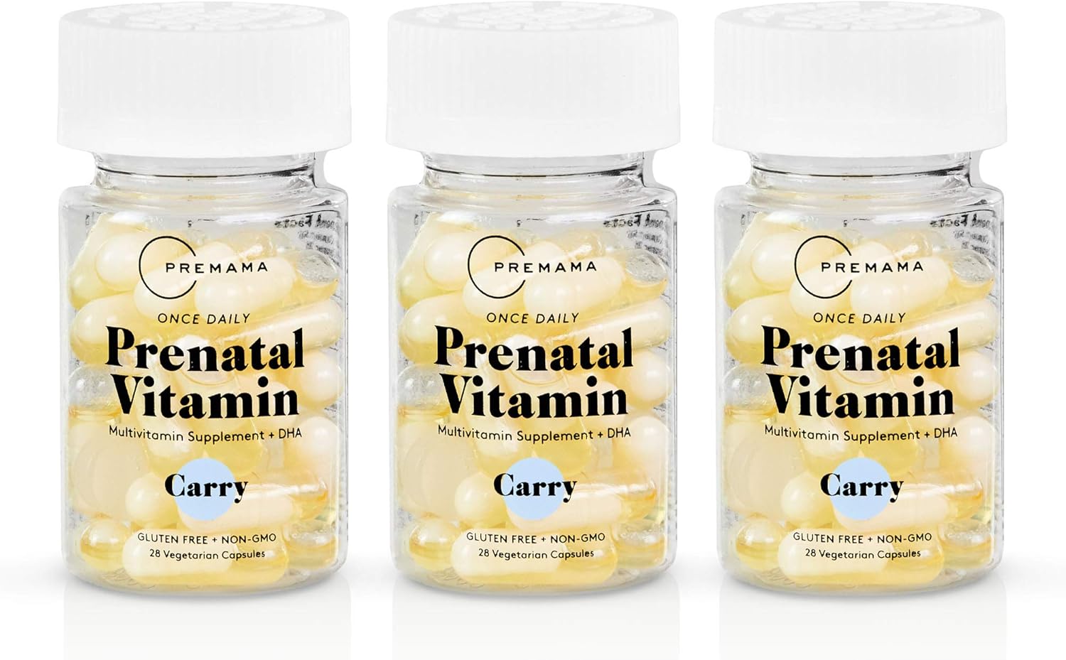 Premama Prenatal Vitamins: Once Daily Multivitamin for Women with DHA, Folate, and Choline - Fertility Support, Non GMO, Vegan, Gluten Free - 28 Capsules (Pack of 3)