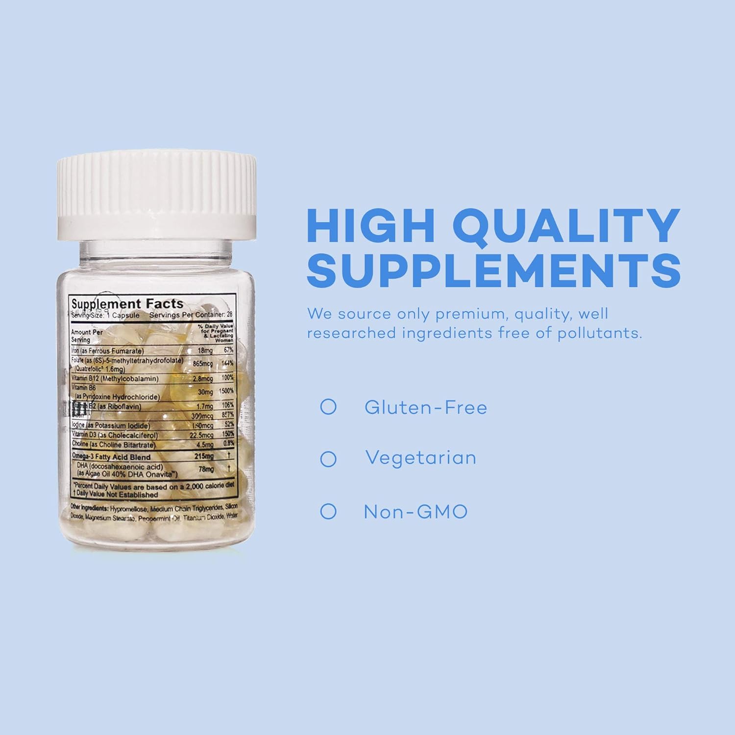 Premama Prenatal Vitamins: Once Daily Multivitamin for Women with DHA, Folate, and Choline - Fertility Support, Non GMO, Vegan, Gluten Free - 28 Capsules (Pack of 3)