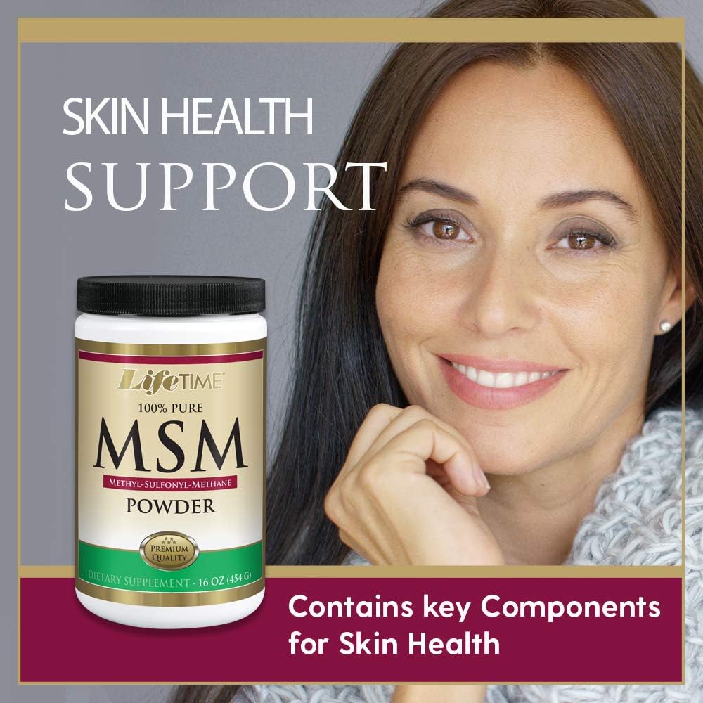 Premium 100% Pure MSM Powder for Healthy Joints & Skin - 2500 mg Per Serving - 16 oz, 180 Servings Lifetime Supply
