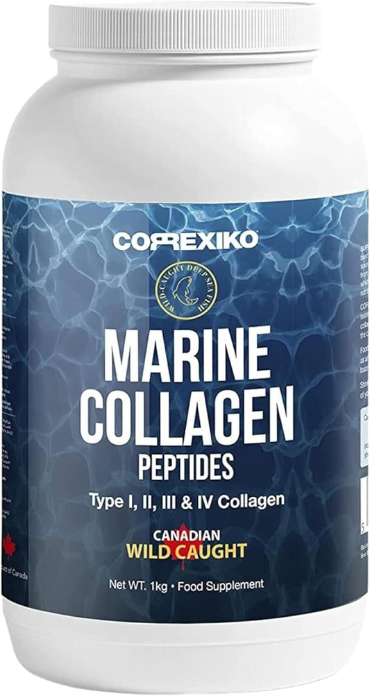 Premium 10,000mg Double Hydrolyzed Marine Collagen Powder Supplement - Unflavored for Maximum Absorption - Promotes Healthy Hair, Skin, & Nails - 1kg, 100 Servings