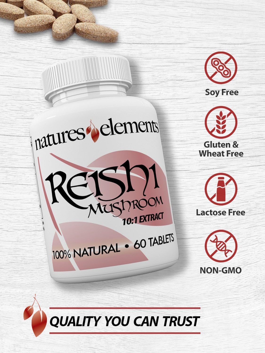 Premium 10:1 Reishi Mushroom Extract Capsules - Immune Support - Pack of 3 - Vegetarian & Gluten Free - 1,000mg Per Serving - 100% Pure Ganoderma Lucidum Supplement