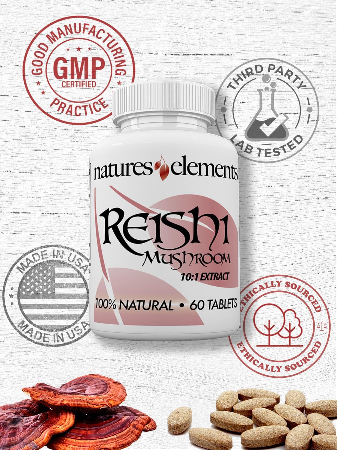 Premium 10:1 Reishi Mushroom Extract Capsules - Immune Support - Pack of 3 - Vegetarian & Gluten Free - 1,000mg Per Serving - 100% Pure Ganoderma Lucidum Supplement