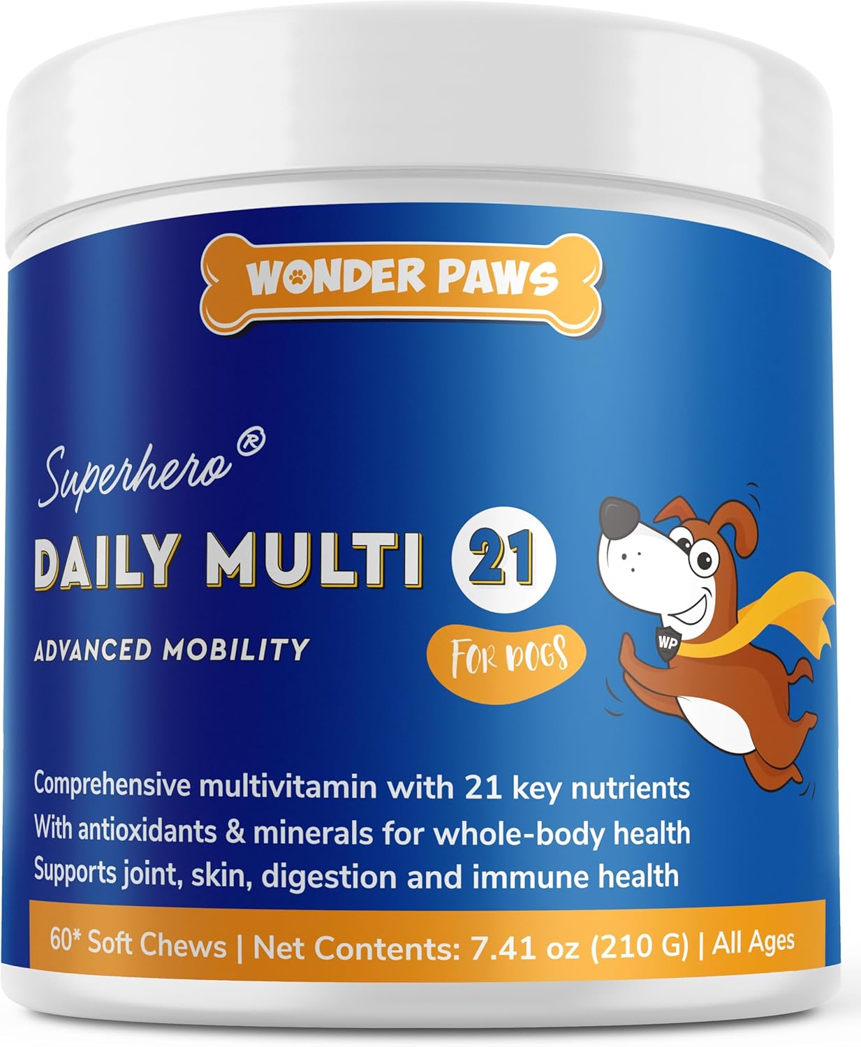 Premium 21-in-1 Multivitamin Chews for Dogs - Immune, Joint, Skin & Heart Health - 60 Count