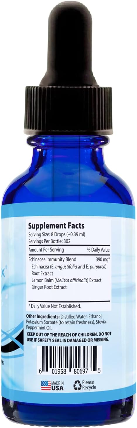 Premium Absonutrix Echinacea Tincture 390mg - 4oz Liquid, 302 Servings - Made in USA - Quality Ingredients - Non-GMO - Quick Absorption