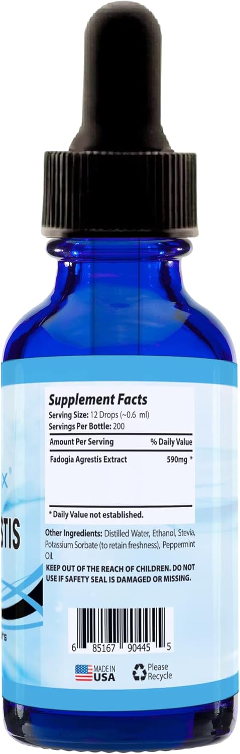 Premium Absonutrix Fadogia Agrestis Drops 590mg - 4 Oz Bottle - 200 Servings - Made in USA - Quick Absorption - Quality Ingredients - Non-GMO - GMP Certified