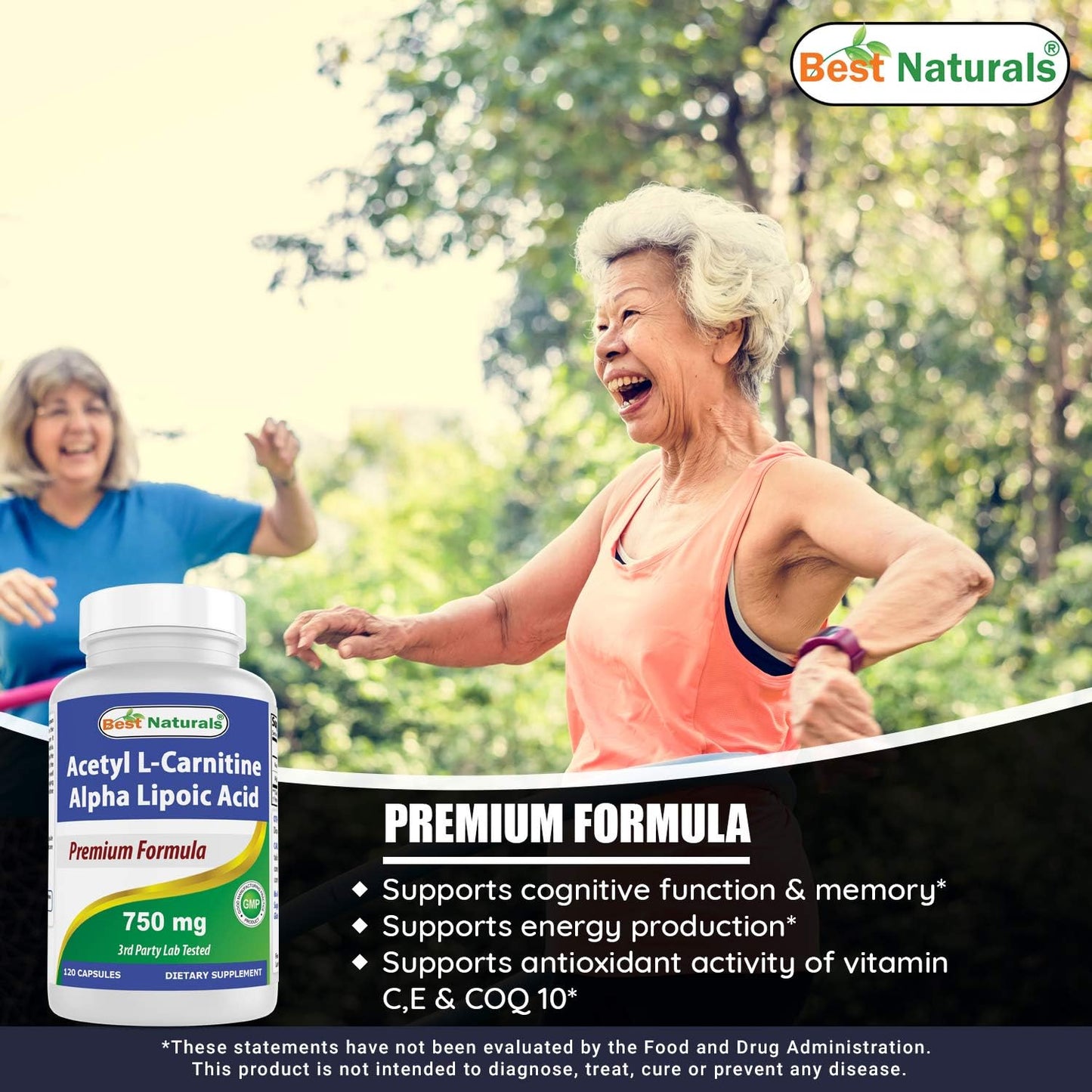 Premium Acetyl L-Carnitine, Alpha Lipoic Acid, Turmeric Curcumin Supplement with Bioperine - 750mg & 1500mg Formula