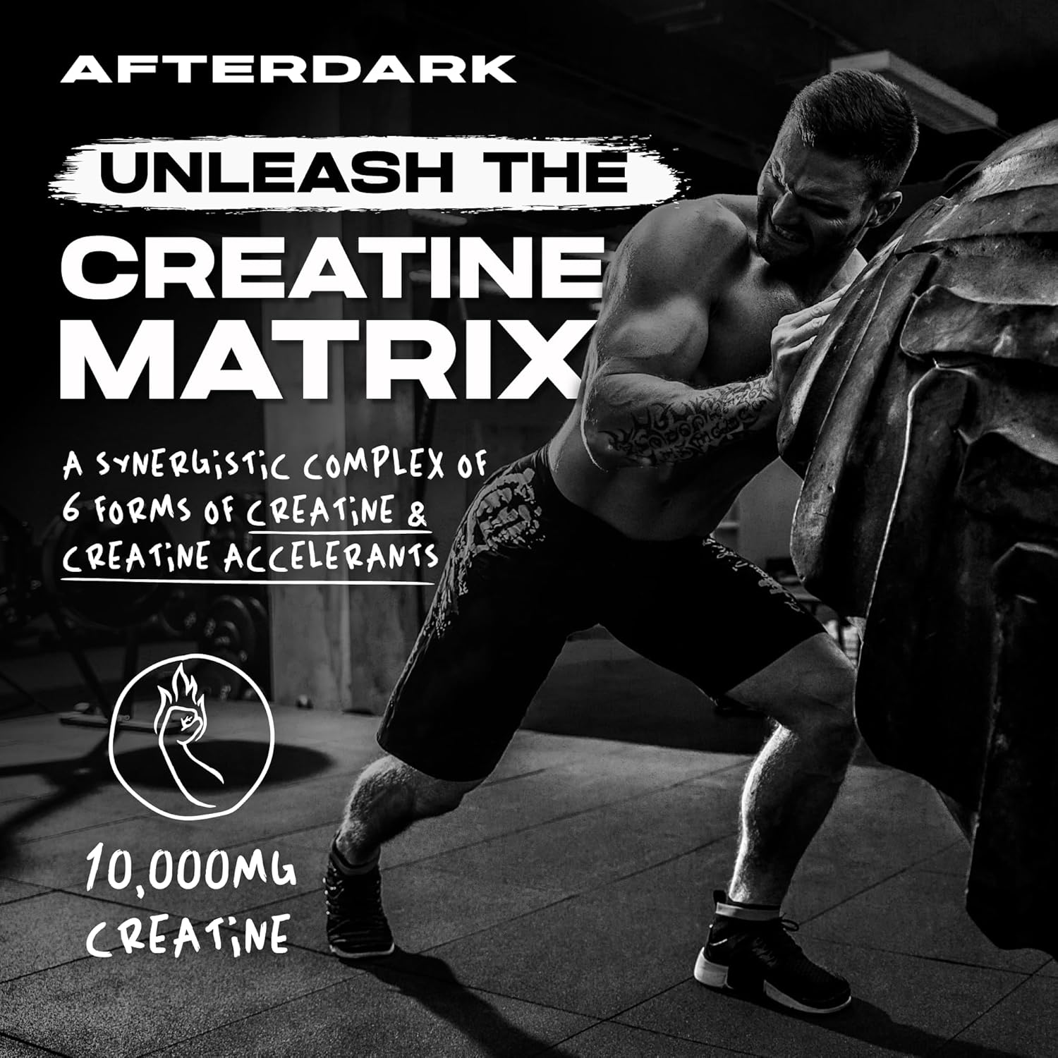 Premium AfterDark Creatine Monohydrate Powder - 10000mg Blend for Power & Muscle Growth - GMP Certified, Made in USA - Cherry Italian Ice Flavor - 21 Servings