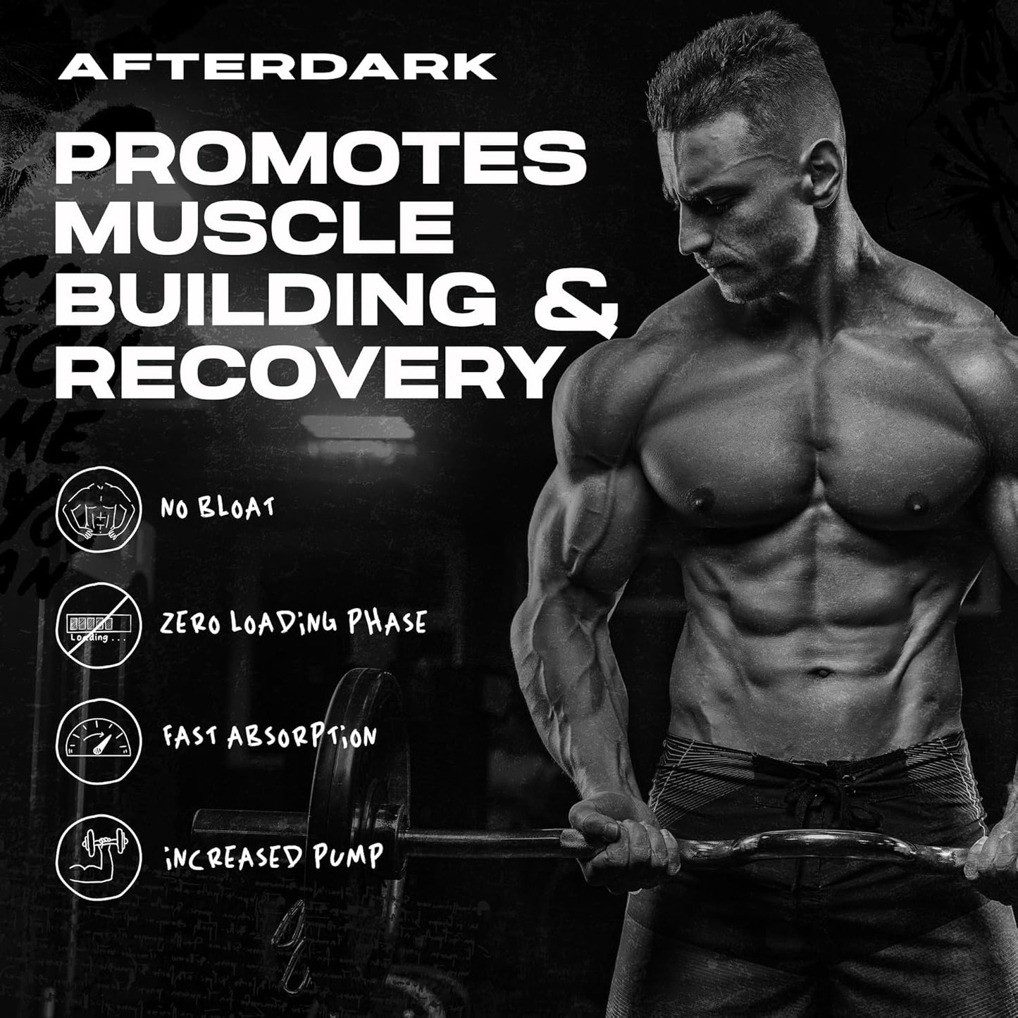 Premium AfterDark Creatine Monohydrate Powder - 10000mg Blend for Power & Muscle Growth - GMP Certified, Made in USA - Cherry Italian Ice Flavor - 21 Servings