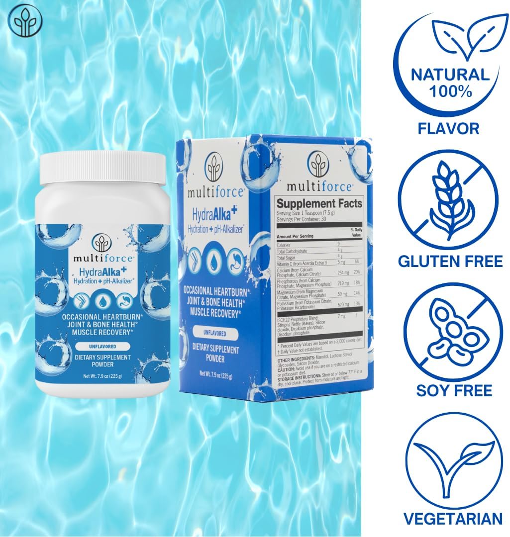 Premium Alkalizing Supplement with Electrolytes for pH Balance, Muscle Recovery, and Bone Health - 30 Servings, 3 Flavors