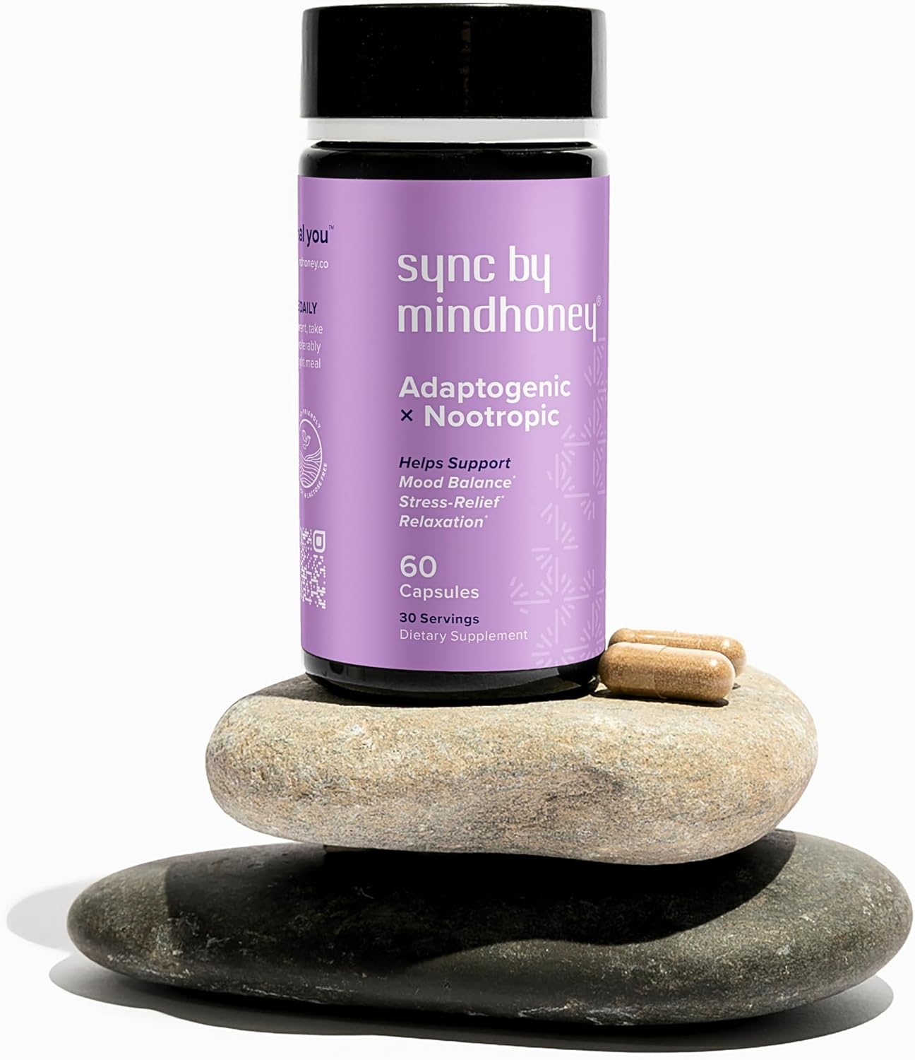 Premium All-in-One 60-Count Adaptogenic Supplement for Relaxation and Stress Relief with Magnesium, Ashwagandha, Nootropics, Adaptogens, Minerals, and Vitamins by MindHoney