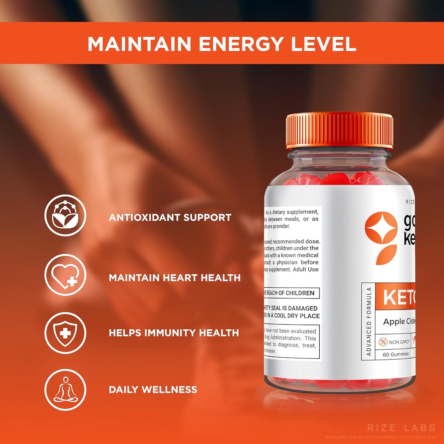 Premium All-Natural Apple Cider Vinegar Gummies for Advanced Weight Loss - 180 Gummies by Rize Labs