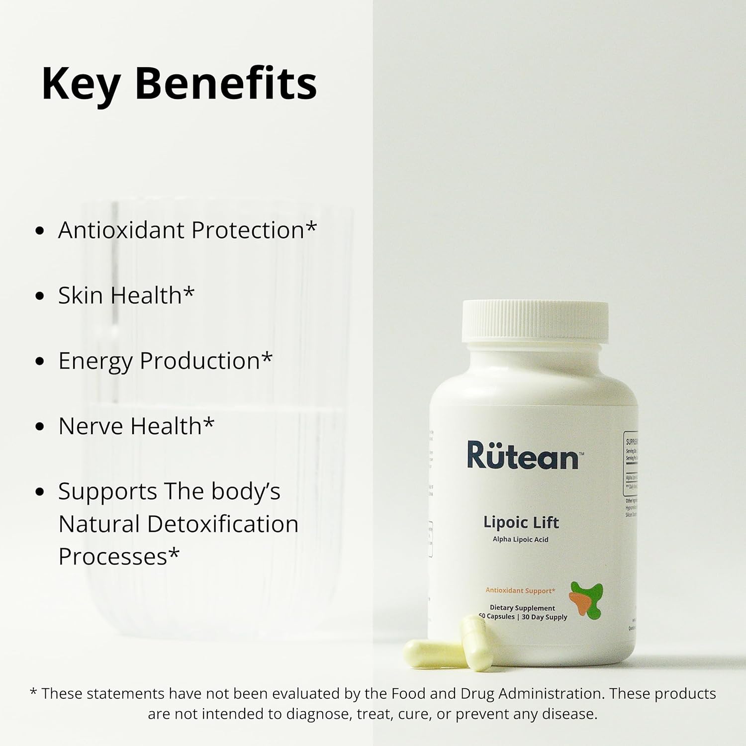 Premium Alpha Lipoic Acid Capsules for Liver, Nerve, & Heart Health - Lipoic Lift - 60 Capsules - Gluten-Free & Non-GMO.