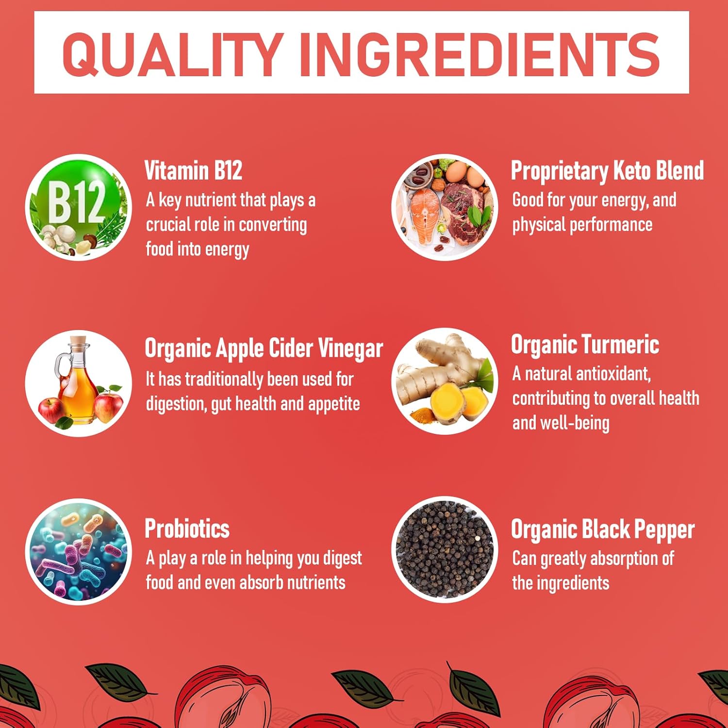 Premium Apple Cider Vinegar Gummies with Probiotics, B12, and Keto Support - 2000mg Max Strength for Digestion, Metabolism, Detox, Gut & Immune Health - Non-GMO, Gelatin-Free - 120 Keto ACV Gummies