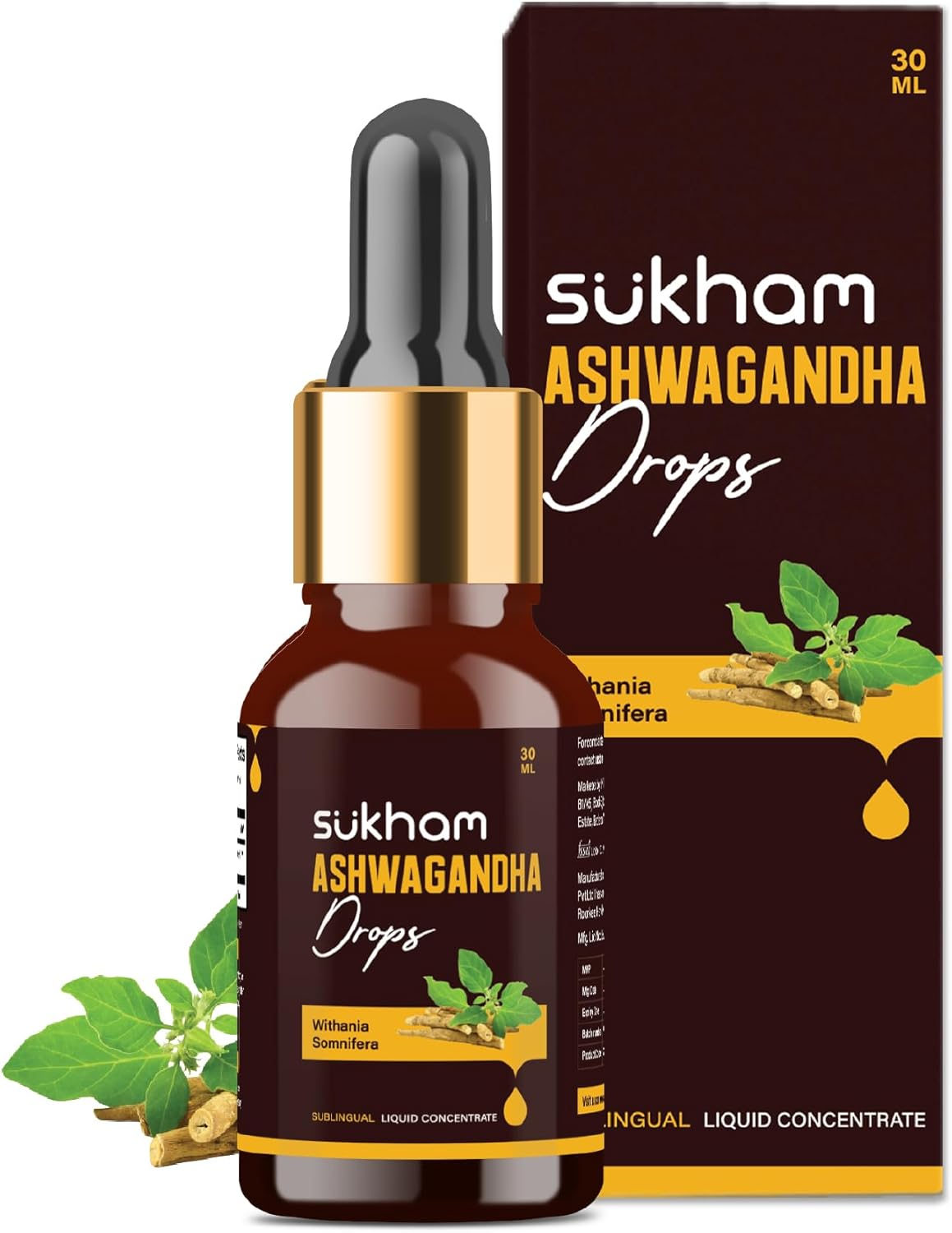 Premium Ashwagandha Liquid Drops - Pure Root Extract | Lab Tested for Quality | Boost Energy & Immunity | 1 FL.OZ (40 Servings) - Withanolides & Withaferins