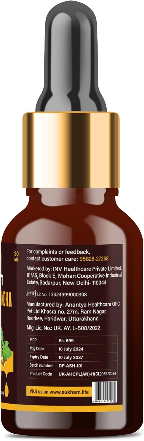 Premium Ashwagandha Liquid Drops - Pure Root Extract | Lab Tested for Quality | Boost Energy & Immunity | 1 FL.OZ (40 Servings) - Withanolides & Withaferins