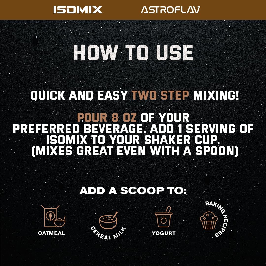 Premium ASTROFLAV IsoMix Chocolate Whey Protein Isolate Powder - 24g Protein, 0g Sugar, Low-Carb Blend with 6.5g BCAA and 13.4g EAA for Muscle Recovery and Growth
