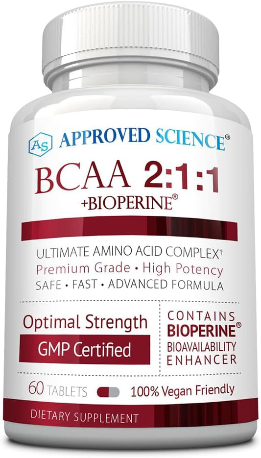 Premium BCAA Supplement for Muscle Development - 60 Tablets, 2400mg - Boost Performance with L-Leucine, L-Isoleucine, L-Valine - Non-GMO, Made in USA