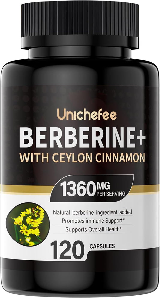 Premium Berberine HCL Supplement - 1000-1500 mg Daily Metabolic Support - Gluten-Free Vegan Formula for Men & Women
