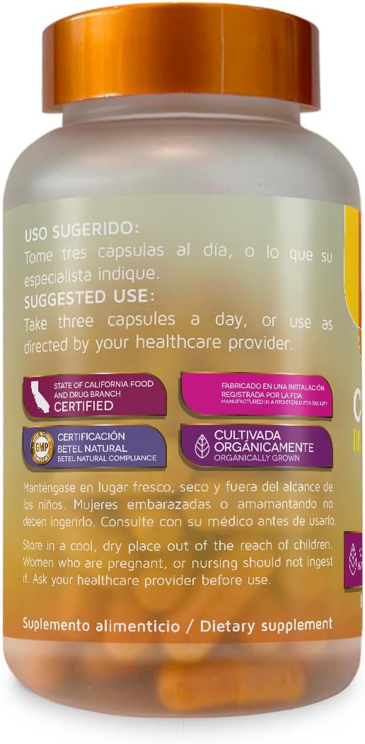Premium Betel Natural Turmeric Capsules - 1500mg per Serving - 90 Capsules