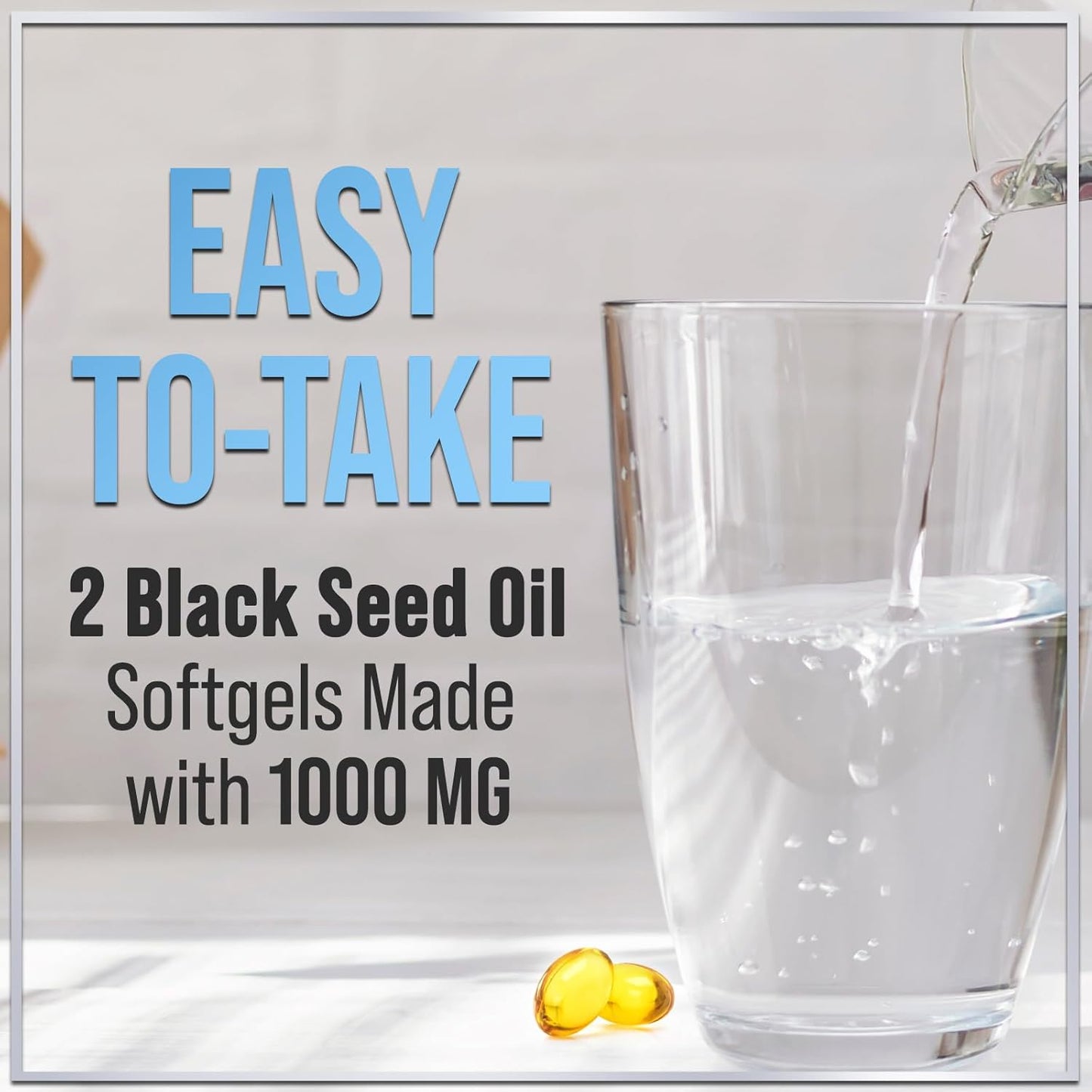 Premium Black Seed Oil Capsules 1000mg - Non-GMO & Vegan, Immune Support & Skin Health - Pure Nigella Sativa Black Cumin Seed Oil - 60 Softgels