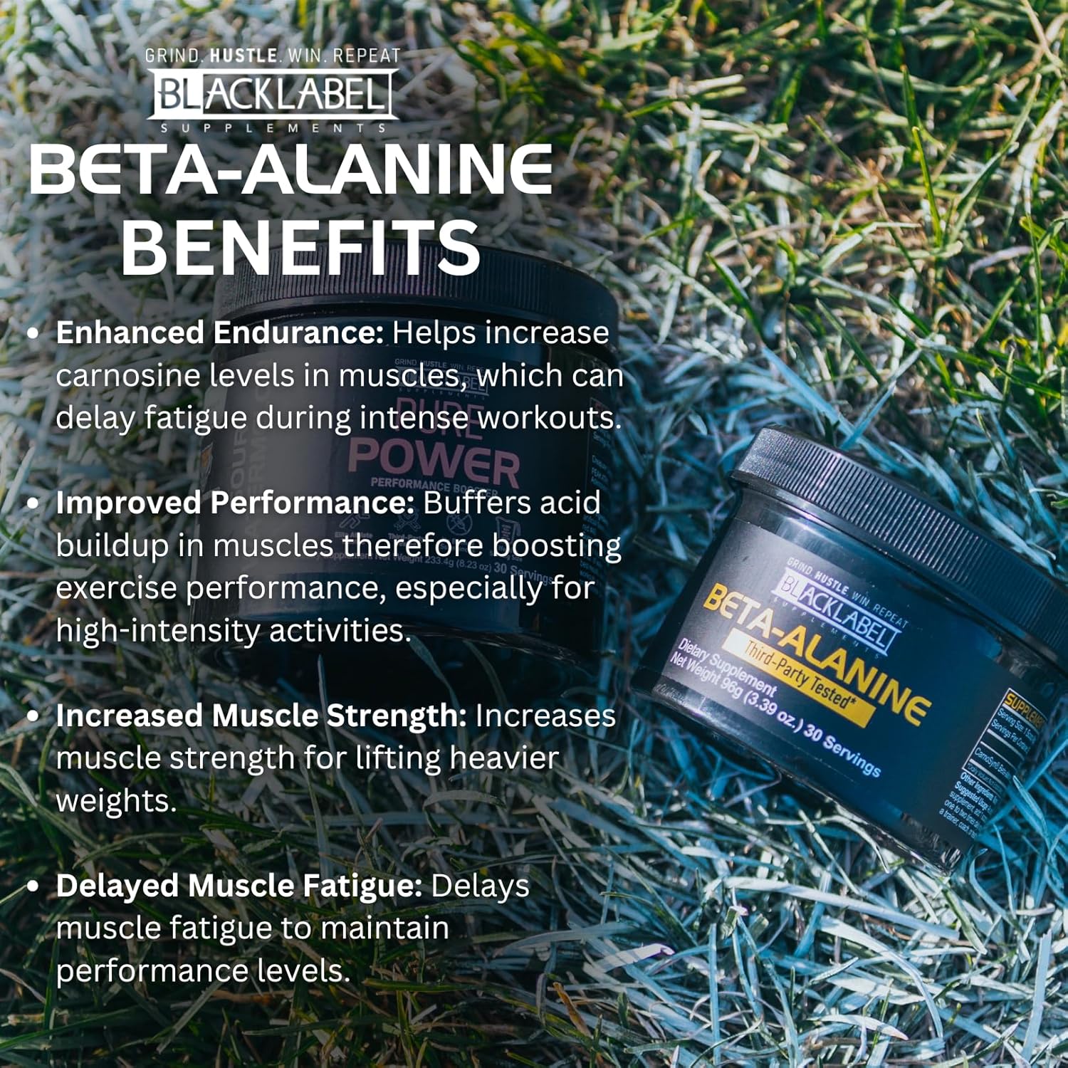Premium BLACKLABEL Beta-Alanine Powder - 60 Servings for Enhanced Endurance & Performance