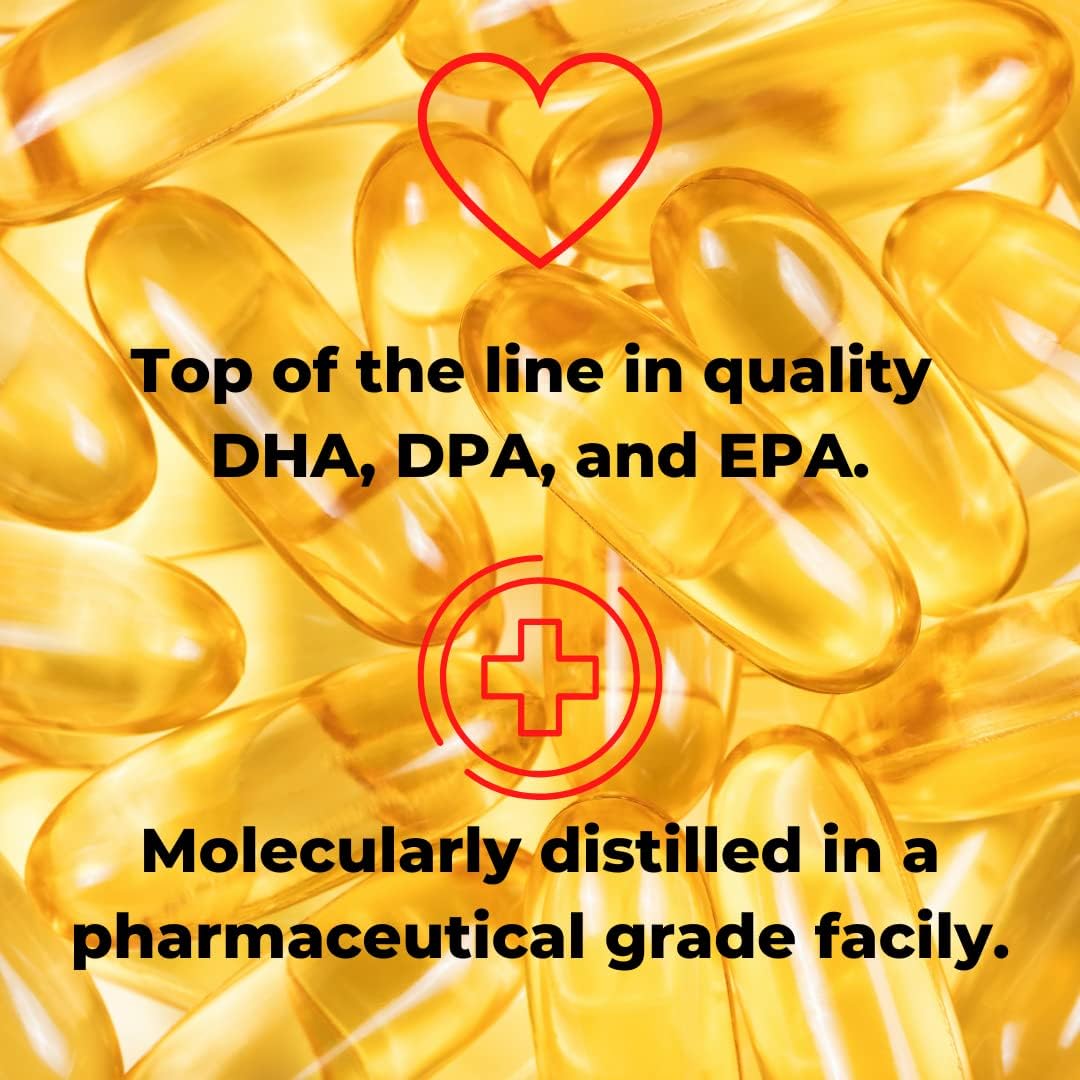 Premium Burpless Menhaden Fish Oil Supplement 2000mg - Made in USA - High Omega-3 EPA DHA DPA Balance - 180 Softgels