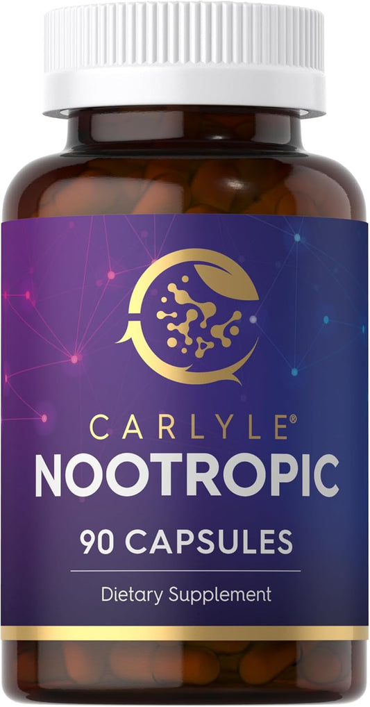 Premium Carlyle Nootropic Supplement | 90 Capsules | Enhanced with B12, Guarana & More | Non-GMO & Gluten Free