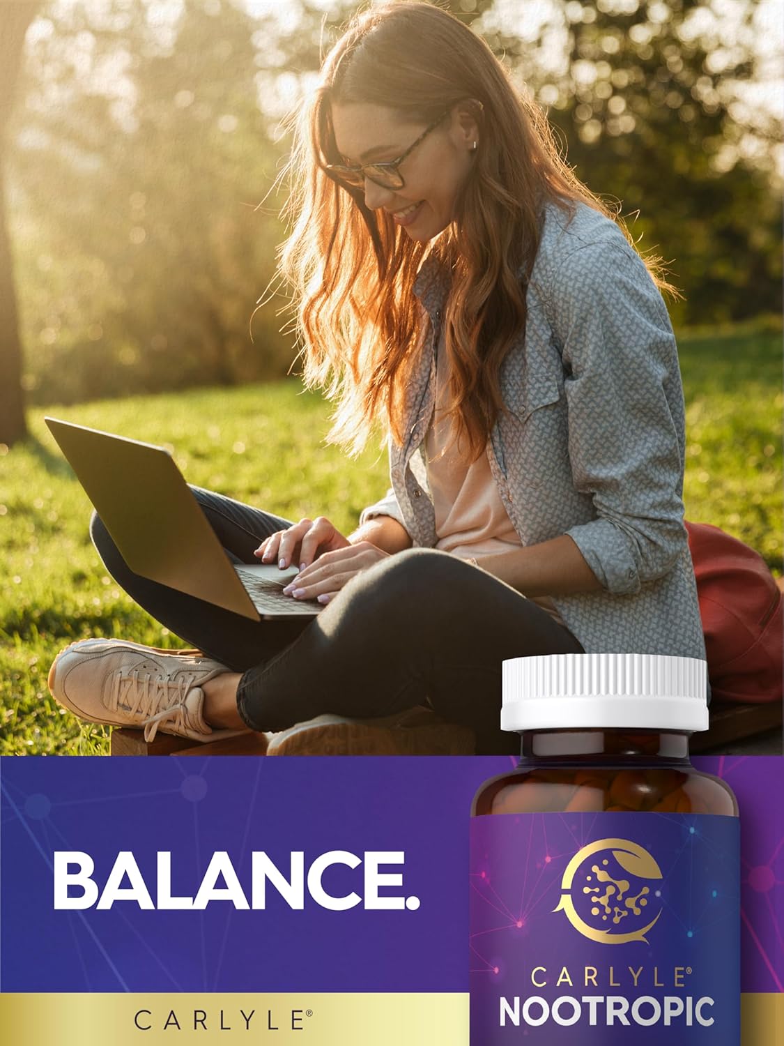 Premium Carlyle Nootropic Supplement | 90 Capsules | Enhanced with B12, Guarana & More | Non-GMO & Gluten Free
