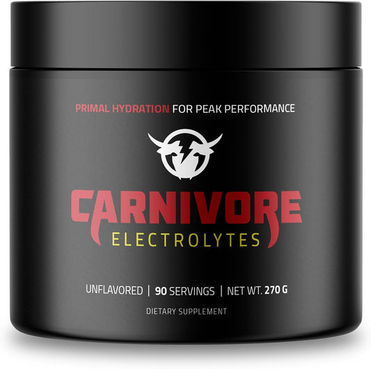 Premium Carnivore Diet Electrolyte Powder - Zero Carb, Keto Friendly - Balanced Electrolyte Support for Optimal Energy & Recovery - 90 Servings