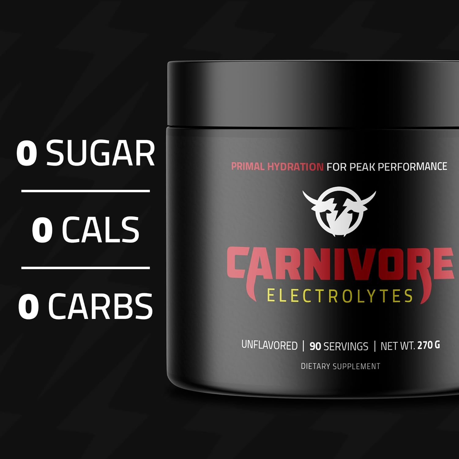 Premium Carnivore Diet Electrolyte Powder - Zero Carb, Keto Friendly - Balanced Electrolyte Support for Optimal Energy & Recovery - 90 Servings