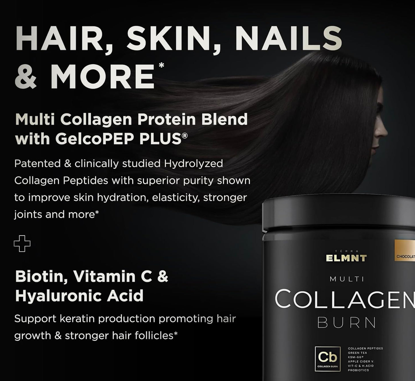 Premium Chocolate Collagen Powder with Probiotics, ACV, KSM66, Hyaluronic Acid, Biotin - Women's Weight Loss & Beauty Supplement