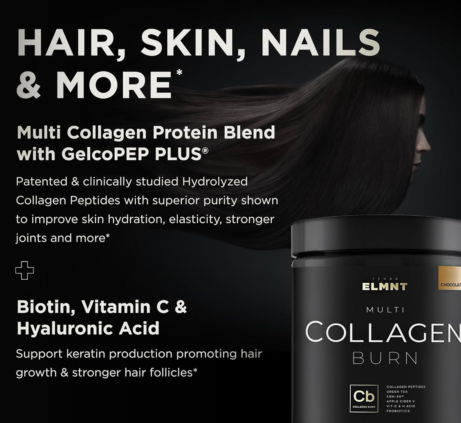 Premium Chocolate Collagen Powder with Probiotics, ACV, KSM66, Hyaluronic Acid, Biotin - Women's Weight Loss & Beauty Supplement