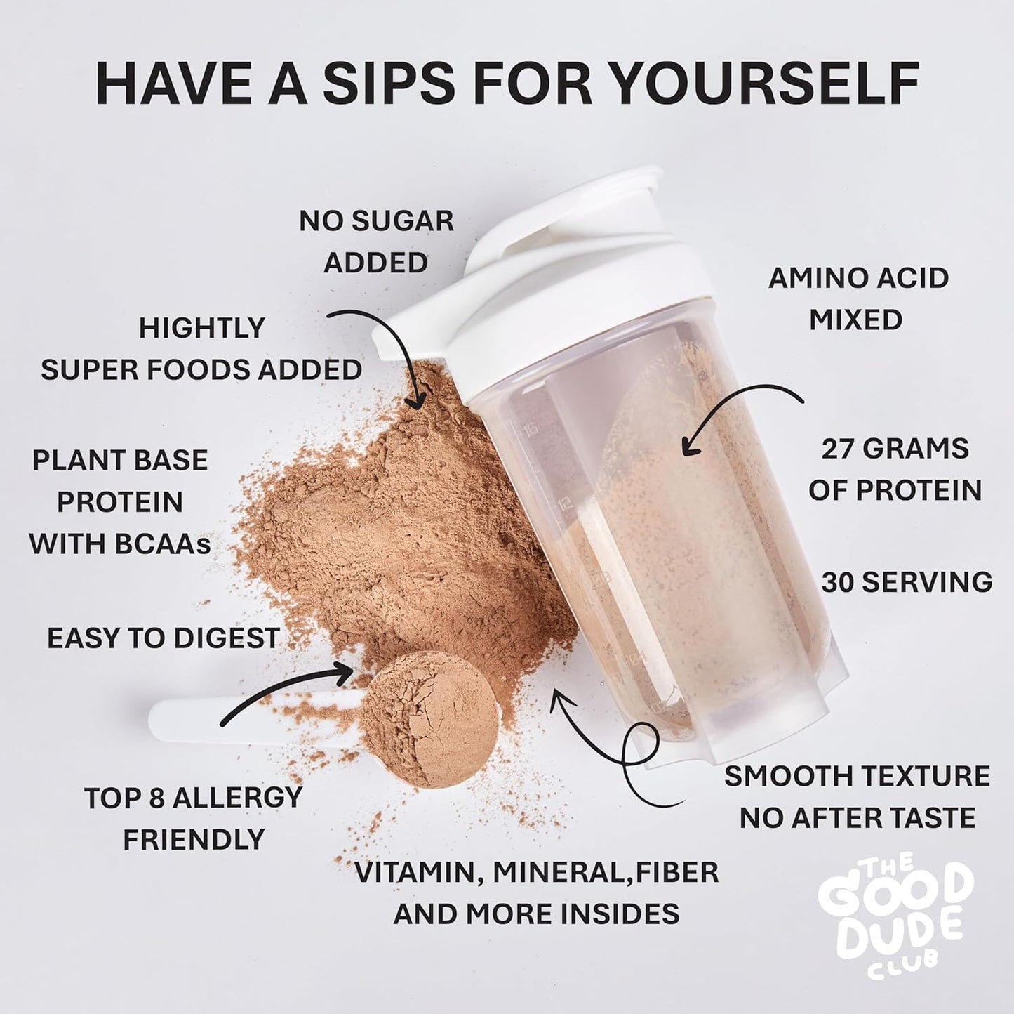 Premium Chocolate Pea Protein Powder with BCAAs, Vitamins & Minerals - Vegan Friendly, Gluten & Dairy Free, No Added Sugar - Easy to Digest