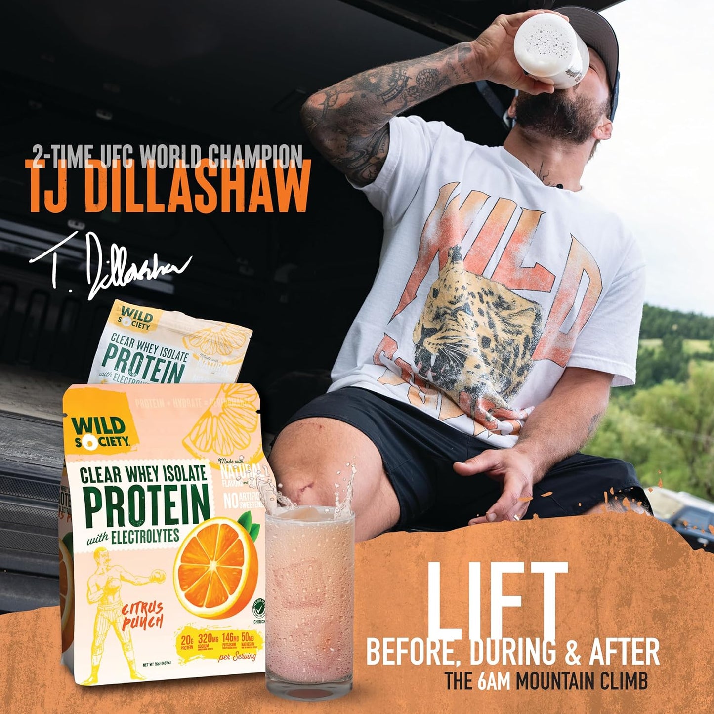 Premium Clear Whey Protein Powder with Electrolytes - Citrus Punch Flavor, 20g Protein, No Added Sugar, GMO-Free - 16 oz