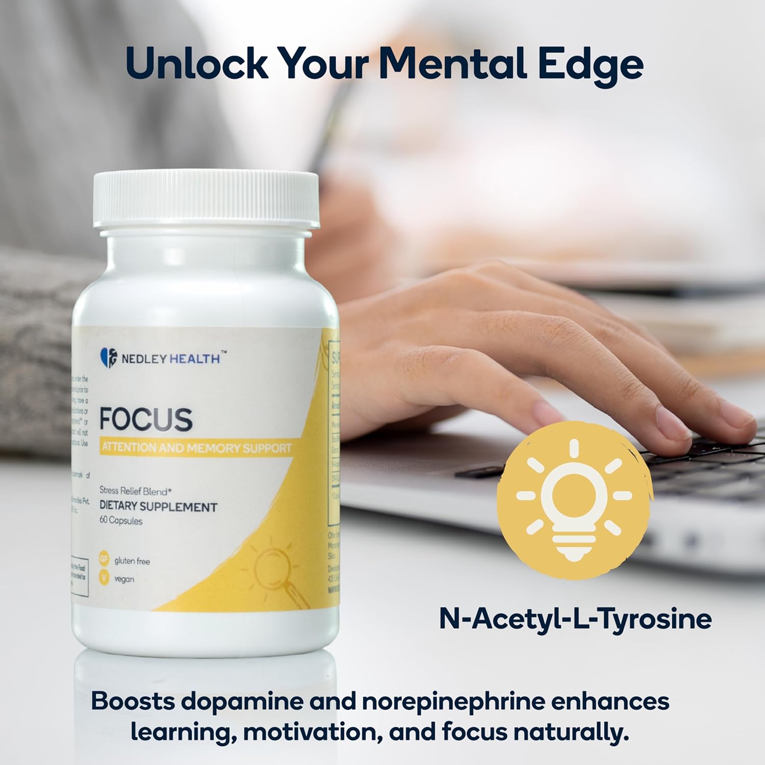 Premium Cognitive Enhancement Supplement with Natural Nootropics - Memophenol, Bacopa, & DMAE - 60 Veggie Capsules - Boost Focus and Mental Clarity