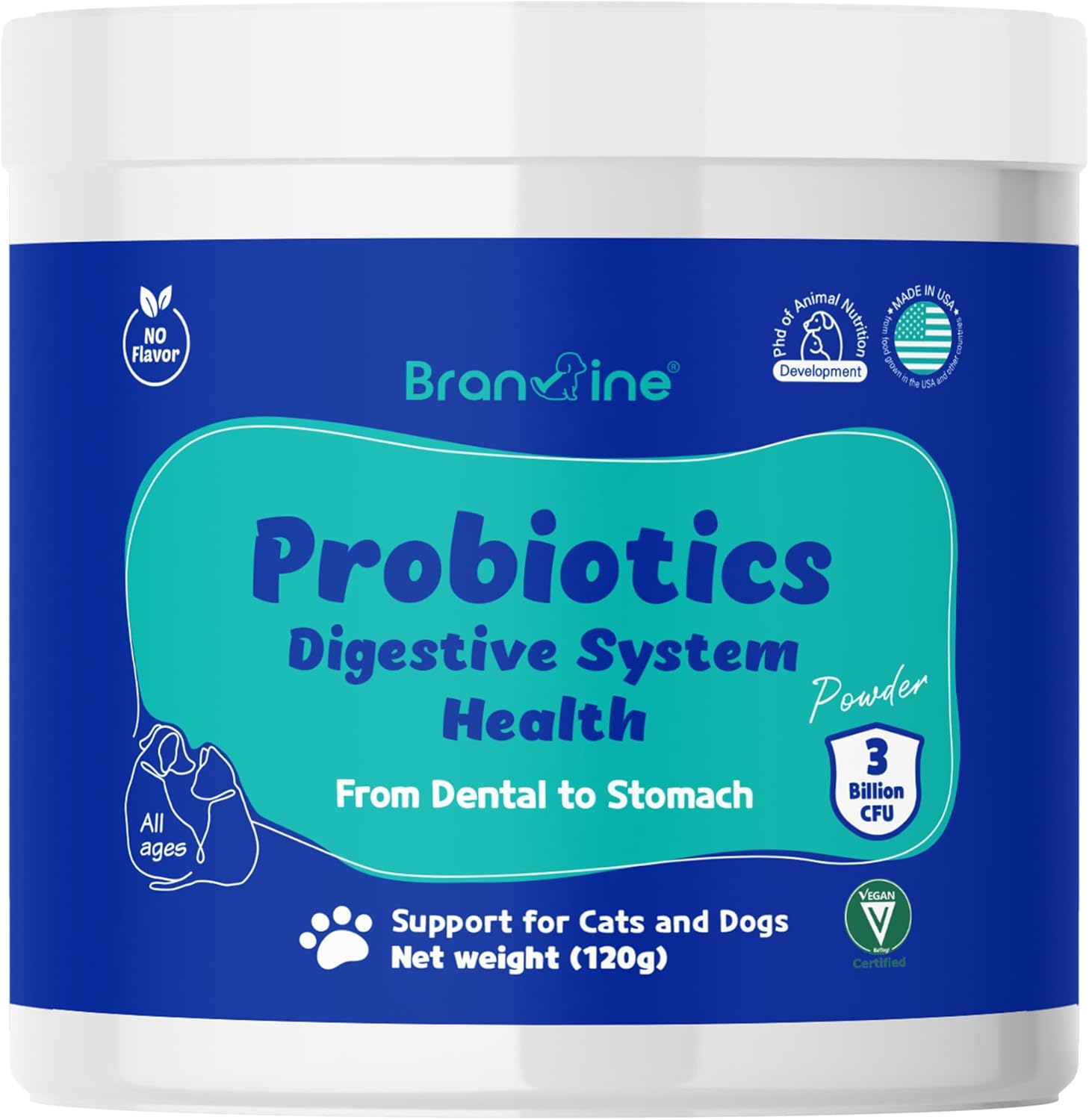 Premium Dental-Stomach Probiotics for Oral Health with Vitamin U, Mastic Gum, DGL, Propolis, Digestive Enzymes - 120g