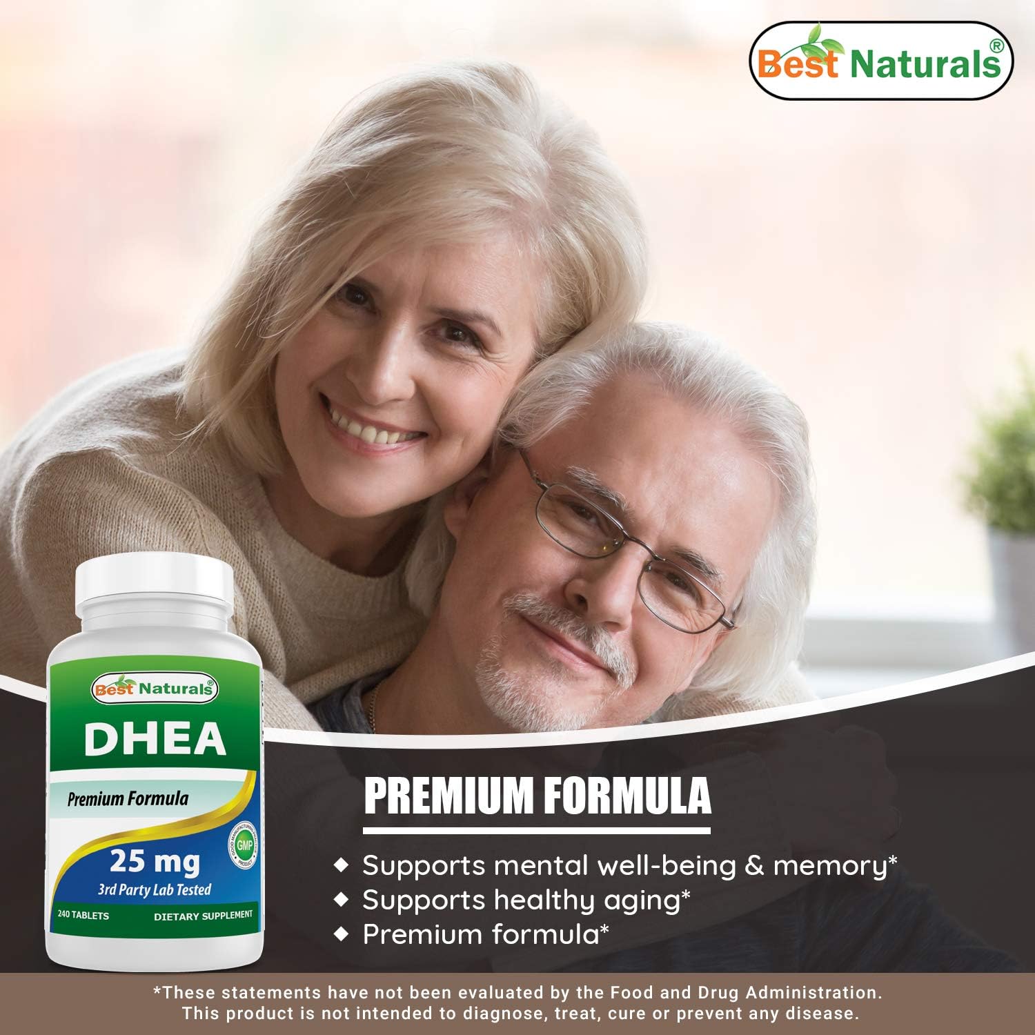 Premium DHEA 25mg with Ashwagandha Extract 500mg - Natural Energy and Stress Support
