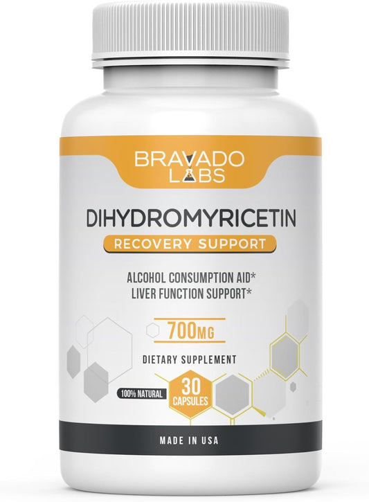 Premium Dihydromyricetin (DHM) Supplement with Milk Thistle Extract - 700mg Liver Support Pills - 30 Count - Enhanced Morning Recovery