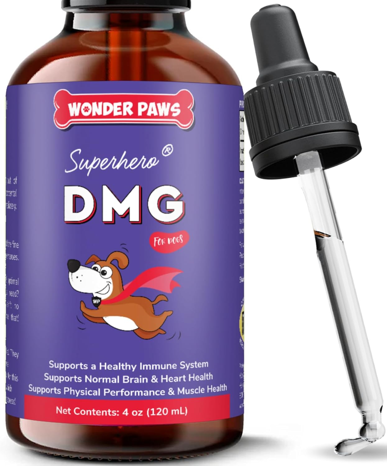 Premium Dog Immune Support Liquid with DMG & Omega Max Fish Oil for Skin, Allergies, Joints - 4oz DMG, 16oz Omega Max