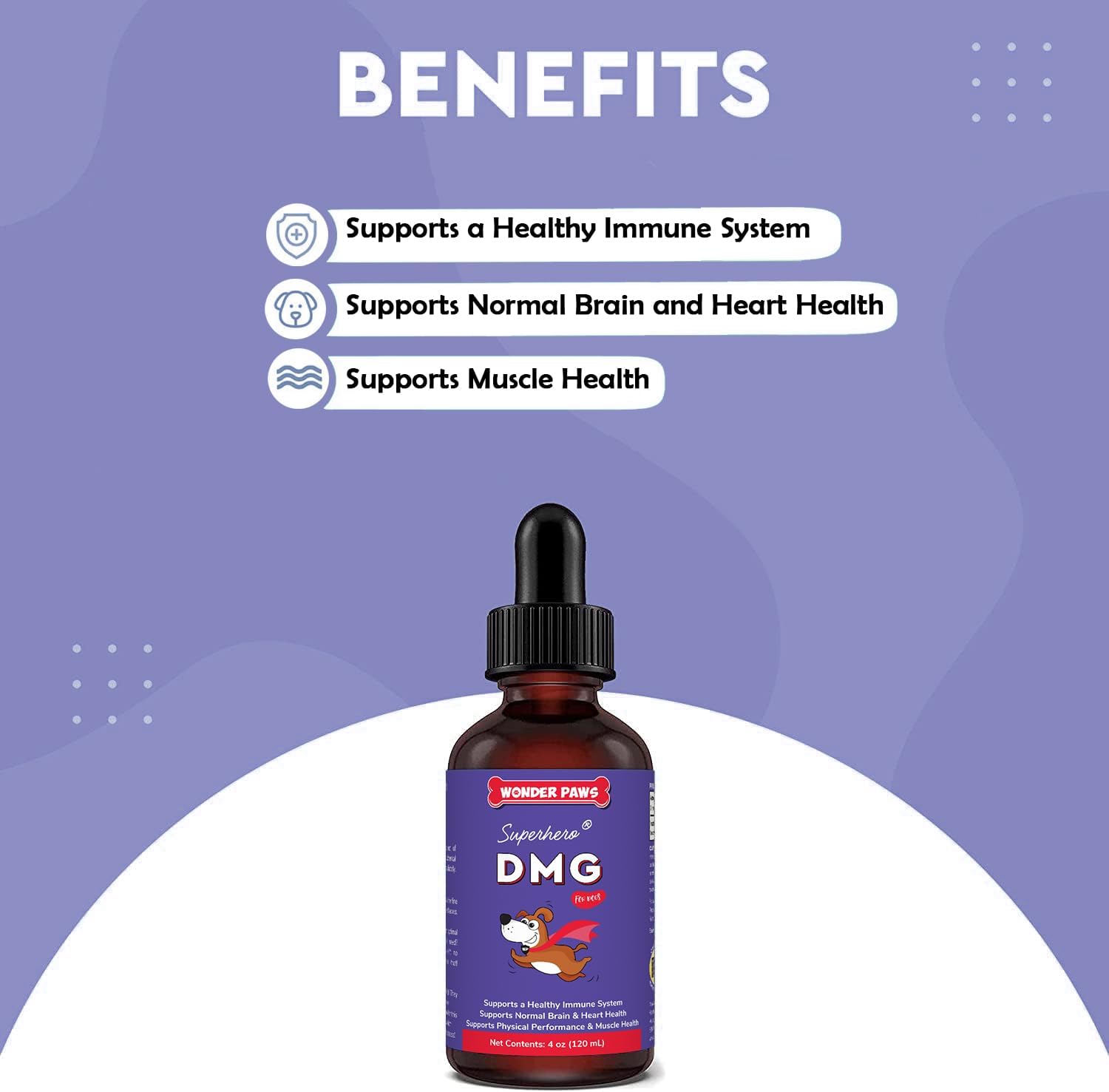 Premium Dog Immune Support Liquid with DMG & Omega Max Fish Oil for Skin, Allergies, Joints - 4oz DMG, 16oz Omega Max