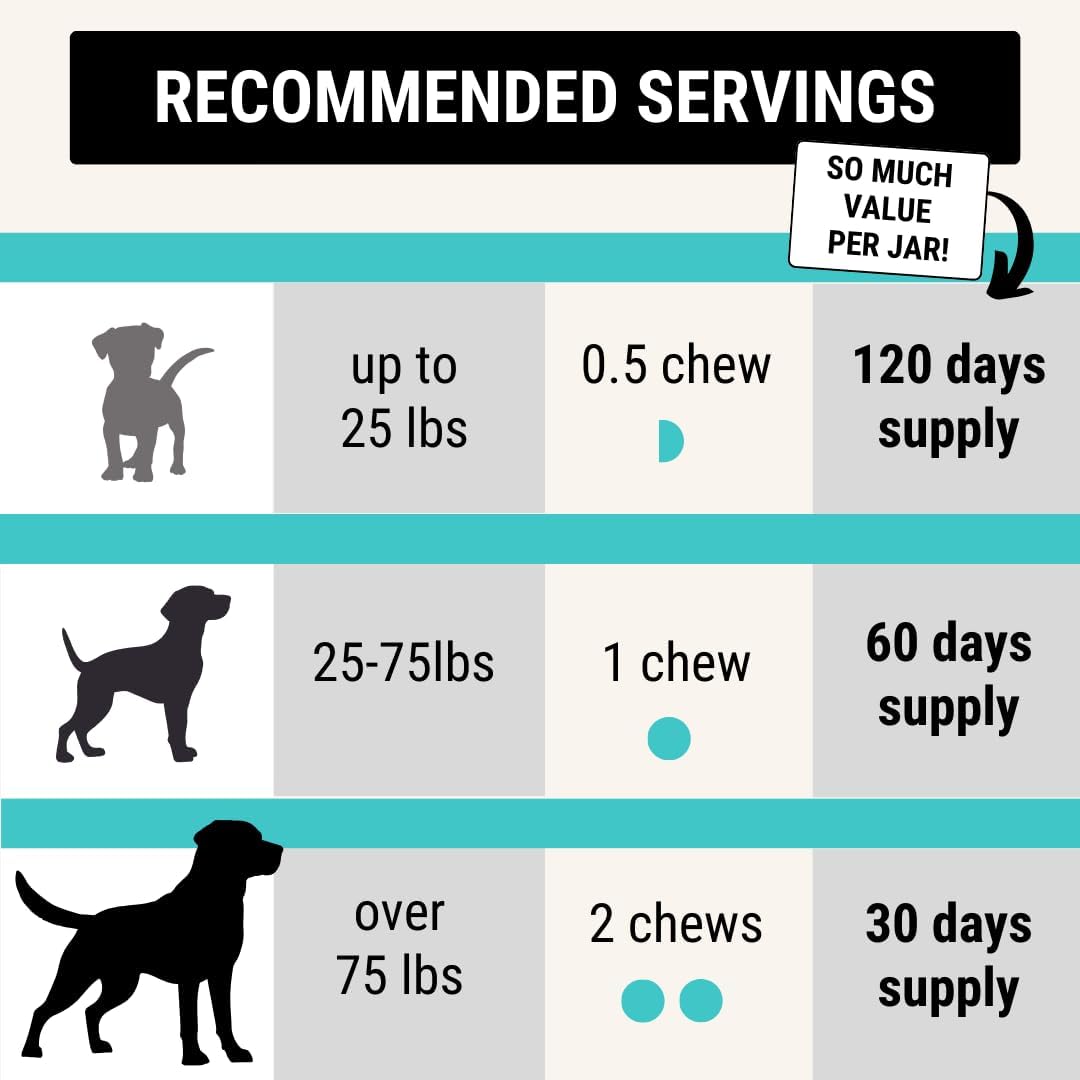 Premium Dog Multivitamin Soft Chews with 25 Essential Nutrients for Skin, Coat, Joints, and Digestion - 60 Chews