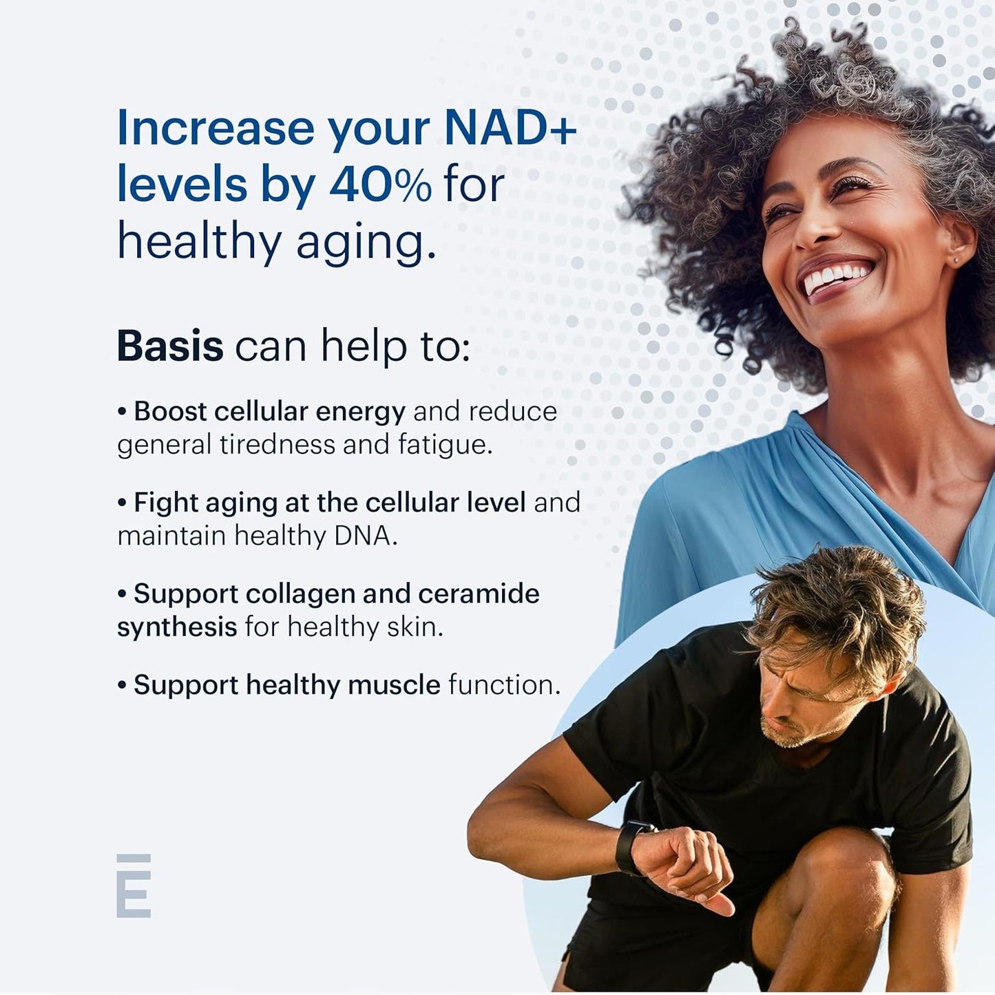 Premium ELYSIUM Basis NAD Plus Supplement - 30 Servings with Nicotinamide Riboside & Pterostilbene - Supports Healthy Aging & Cellular Energy